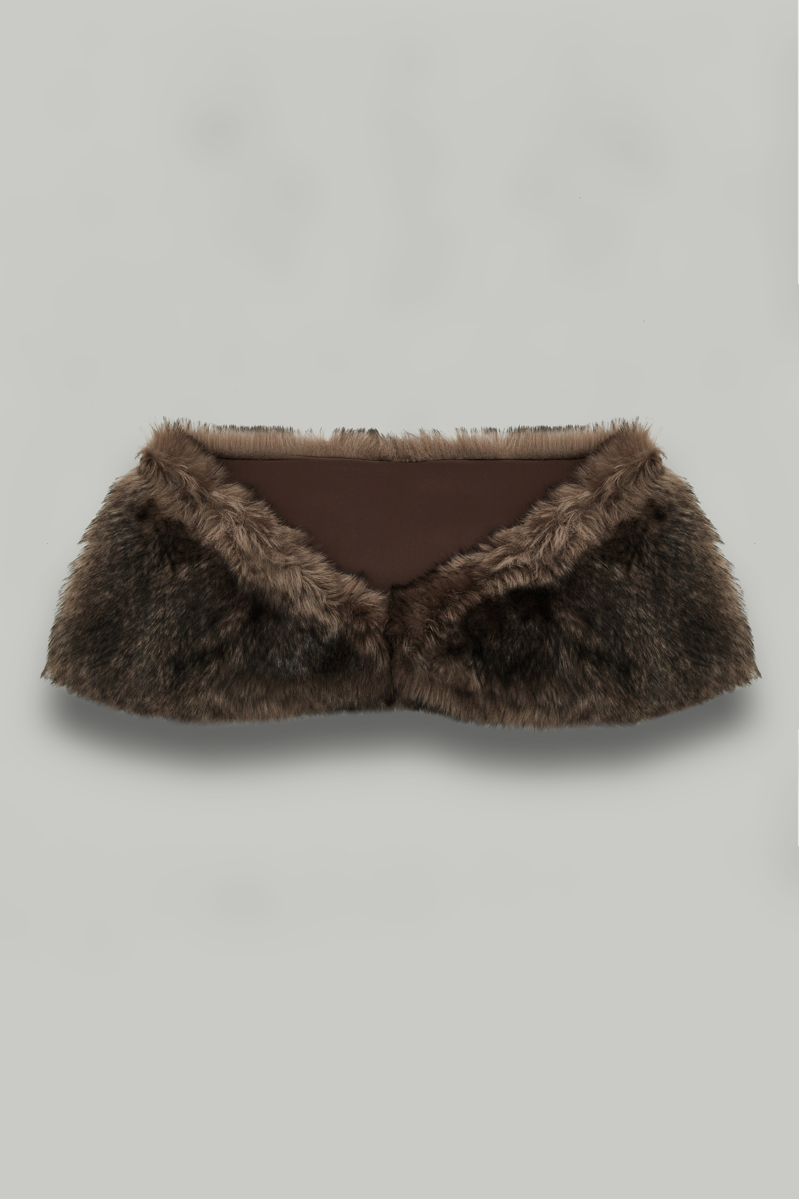 Меховая накидка из искуственного меха, темно-коричневый