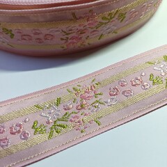 Тесьма жаккард, ш. 3,5 см, розовый