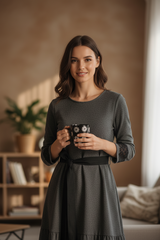 Ласточка. Платье макси из комбинированной ткани с вышивкой на рукавах PL-422580