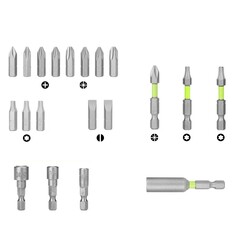 GREENWORKS Набор бит, торцевых головок и адаптеров в кейсе 40 шт. (2944207)