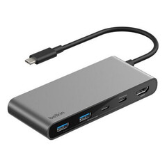 Хаб USB-C Belkin 7-в-1 100W, серый космос