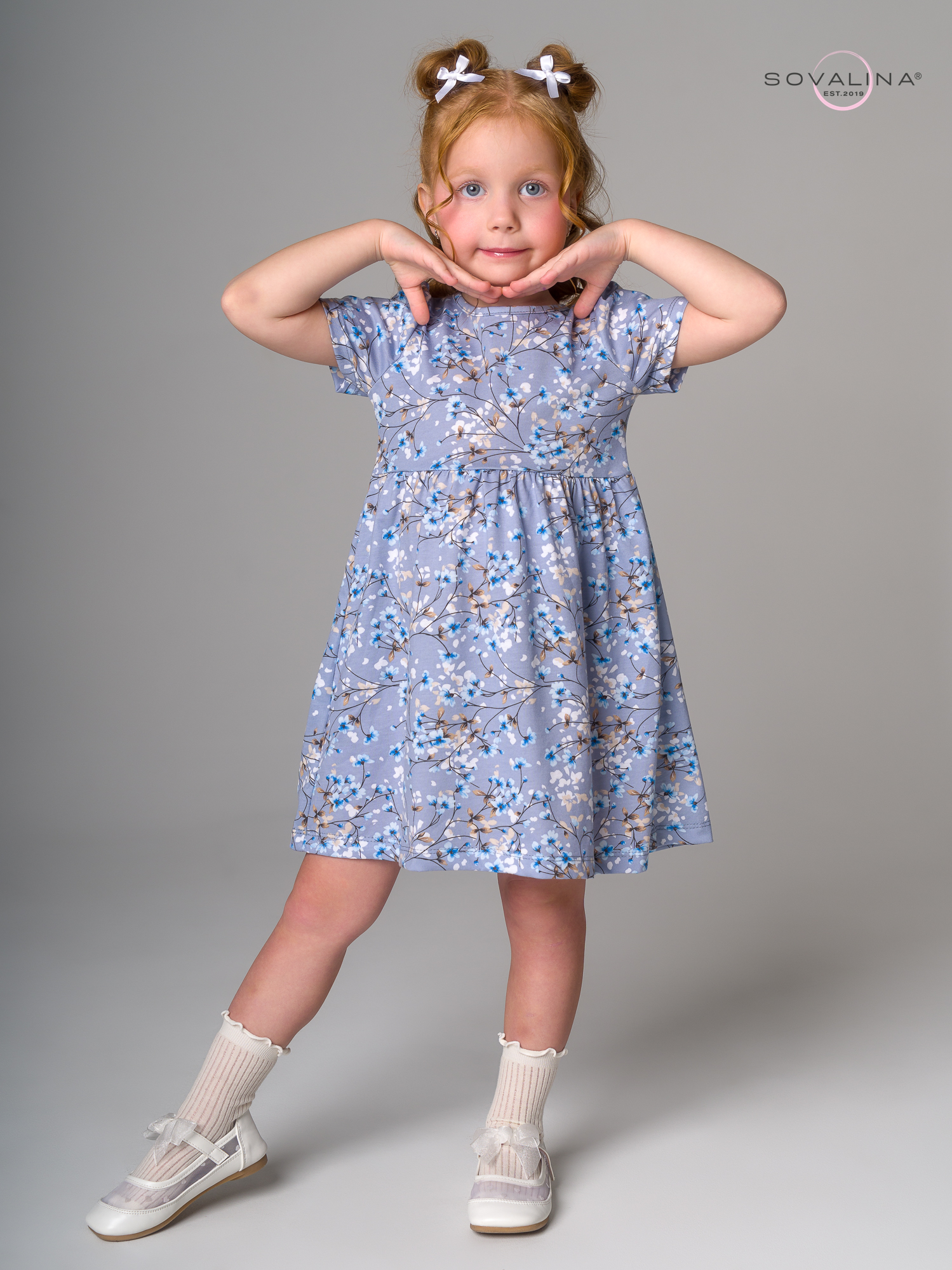 Платье Аленка к/р SG апрель голубой