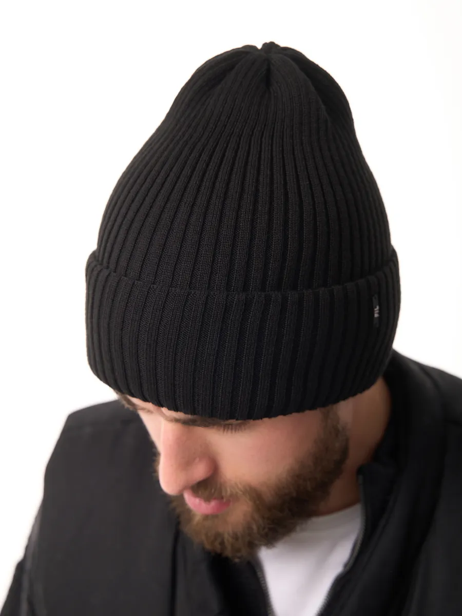 Шапка осенняя бини вязаная зима