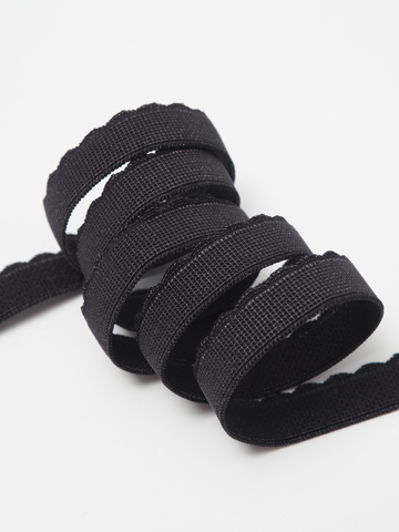 Резинка отделочная черная ажурная ширина 11 мм с учетом фестона