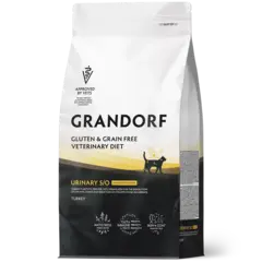 Сухой корм GRANDORF VETERINARY DIET Cat URINARY S/O MODERATE CALORIE Полнорационный диетический корм для кошек склонных к набору веса, при мочекаменной болезни, индейка 0,4кг