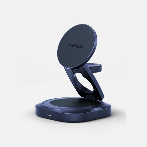 Складывающееся зарядное устройство 3 в 1 Energea ALUMAG GYRO 25W, Синий | Indigo Blue