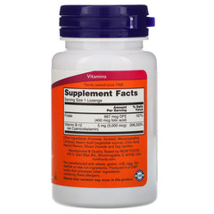 Now Foods, B12, 5000 мкг, 60 пастилок