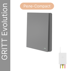 Беспроводной выключатель GRITT Evolution 1кл. графит комплект: 1 выкл., 1 реле 500Вт EV231110GR