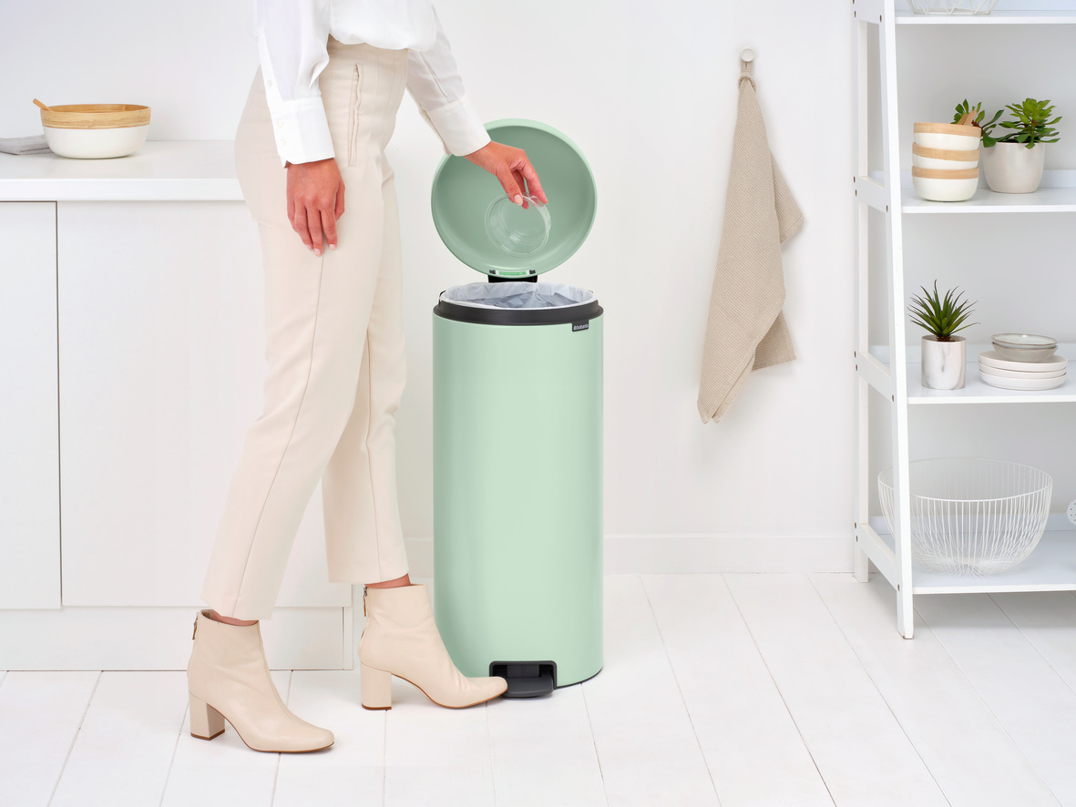 Мусорный бак newIcon с педалью (30 л), Мятно-голубой, арт. 233944 - фото 4