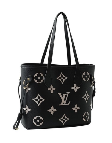 Сумка Louis Vuitton Neverfull MM черный/бежевый