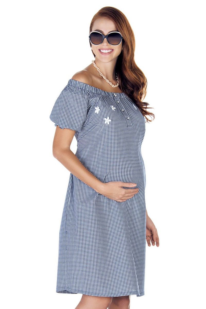 Платье для беременных 09439 клетка