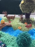 Вязаный коврик-ландшафт для сенсорных коробочек ручной работы 6