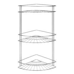 67-0-652 Полка для ванной угловая 3 яруса гальваника цинк,цвет хром (РемоКолор)