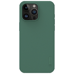 Усиленный чехол зеленого цвета (Deep Green) от Nillkin для iPhone 15 Pro Max, серия Super Frosted Shield Pro