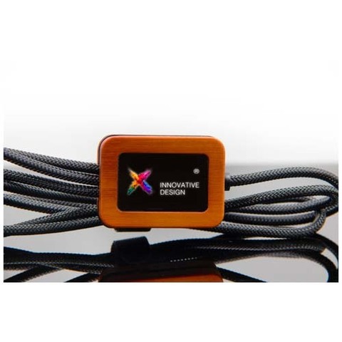 SCX.design C38 Зарядный кабель 5 в 1 из переработанного PET-пластика со светящимся логотипом и квадратным деревянным корпусом, мощностью 40 Вт