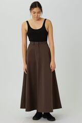 Юбка макси из коричневого хлопка