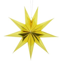 Бумажная звезда, 45 см, 9-конечная, Золото