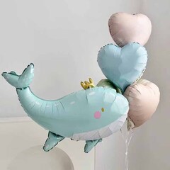 К Фигура, Кит в короне, Голубой, 30''/76 см, 1 шт.