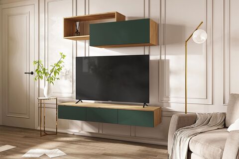 Гостиная Норд №2 Изумрудный/Дуб крафт