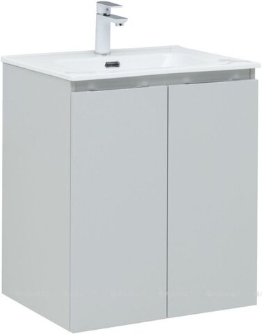 Aquanet 274007 Тумба с раковиной Алвита new 60 подвесная 2 дв. цв. серый (274007)