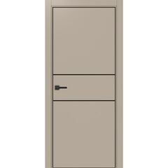 Купить Межкомнатная дверь экошпон Неаполь 203 мокко кромка алюминиевая чёрная