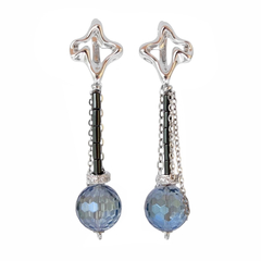 Серьги с кварцем и цепочками