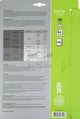 Фотобумага Cactus CS-MA4190100 A4/190г/м2/100л./белый матовое для струйной печати — фото 2