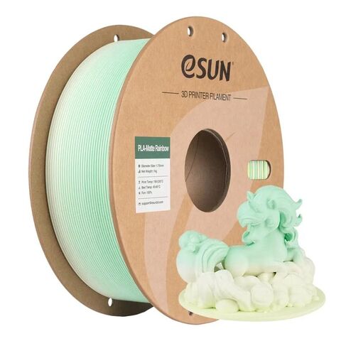 Пластик для 3D-печати eSUN PLA-Matte Rainbow, 1,75 мм, 1 кг, жёлтый/белый/аква, PLA-MTRB175S-YWAQ1P1