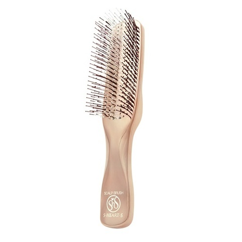 Расческа Scalp Brush World Gold c длинной ручкой (розовое золото)