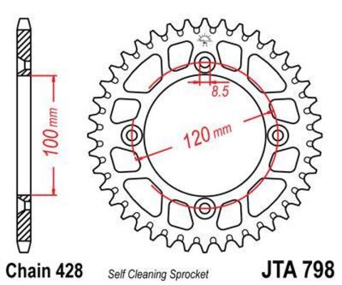 Звезда ведомая алюминиевая JTA798 51