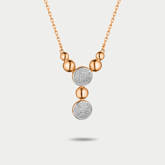 Колье женское из розового золота 585 пробы с фианитами (арт. Ко4752)