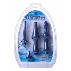 Набор из 3 универсальных насадок для анального душа Universal 3 Piece Silicone Enema Attachment Set - 