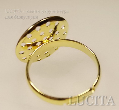 Основа для кольца с площадкой 16 мм  (цвет - золото) ()