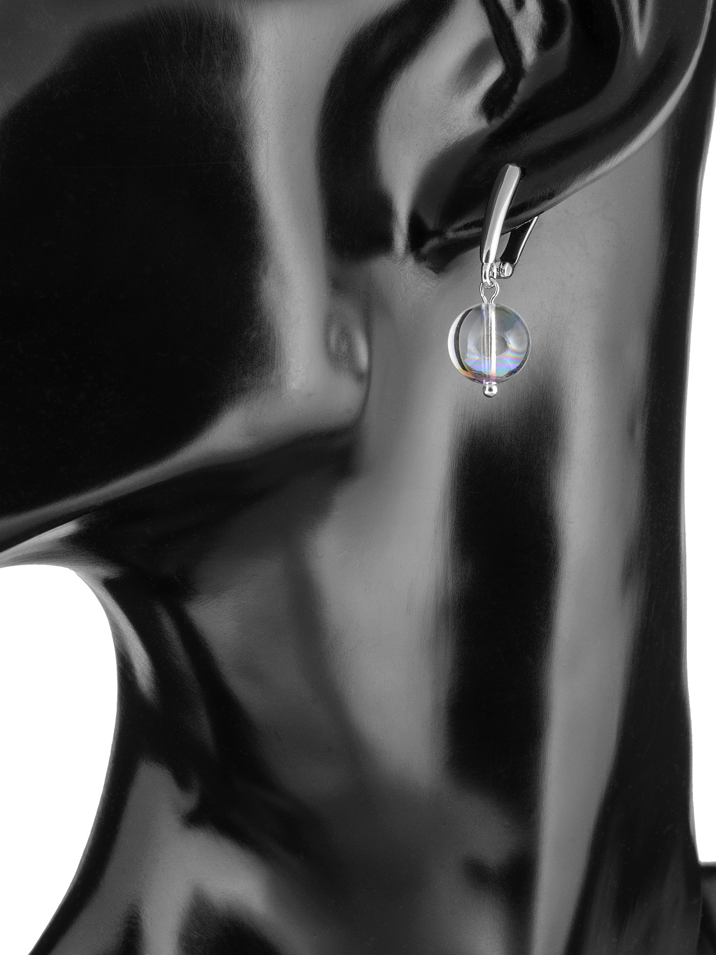Дизайнерские серьги с кристаллами Swarovski с эффектом северного сияния