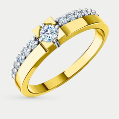 Кольцо золотое с фианитами