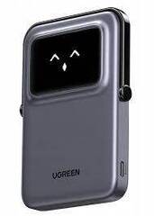 Беспроводная зарядка портативная UGREEN PB764 (45329) UNO 10000 Qi2 Mini Magnetic Wireless Robot 20W с держателем, серый