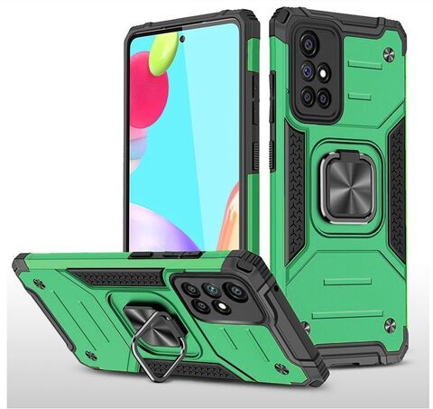 Противоударный чехол для Samsung Galaxy M31s M317 зеленый с пластиной для магнитного автодержателя и кольцом подставкой / чехол для Самсунг Галакси М31с