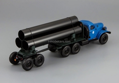 ZIL-157K-TV-5 pipe trucks with trailer pipes blue DIP 1:43