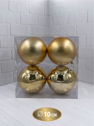 Набор шаров 4шт 10см House of Seasons золото