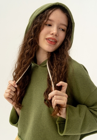 Худи Bowery NYC укороченное оверсайз Military