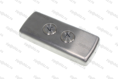 Пост вызывной накладной двухкнопочный в сборе, круглая кнопка, символ "Стрелка", белая подсветка, сатинированная(шлифованная) нержавеющая сталь, ПЛВ54И-Н1А1200ЩУ3, 0601Щ.12.04.200А-10