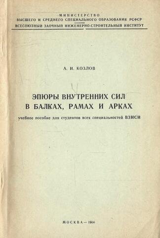 Эпюры внутренних сил в балках, рамах и арках