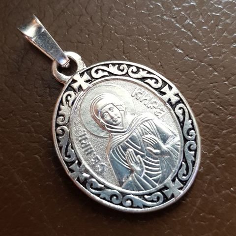 Нательная именная икона святая Кира с серебрением кулон с молитвой
