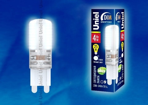 Uniel Лампа LED-JCD-4W/NW/G9/CL/DIM (белый свет)