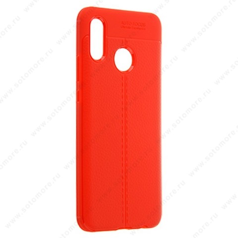 Накладка Carbon 360 силиконовая с кожаными вставками для Huawei Nova 3 красный