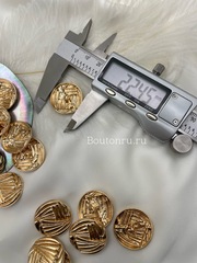 Пуговицы золотистые декоративные рифленые