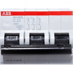 Выключатель автоматический модульный ABB SH203L 3п C 20А 4.5кА C20 2CDS243001R0204