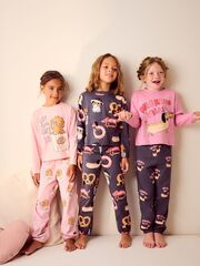 Пижама для девочки Next B75-482, 3 шт., Розовый, Темно-серый