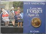 K8759, 2012, Австралия, 1 доллар ANZAC DAY День Анзак блистер карточка UNC