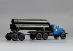 ZIL-157K-TV-5 pipe trucks with trailer pipes blue DIP 1:43